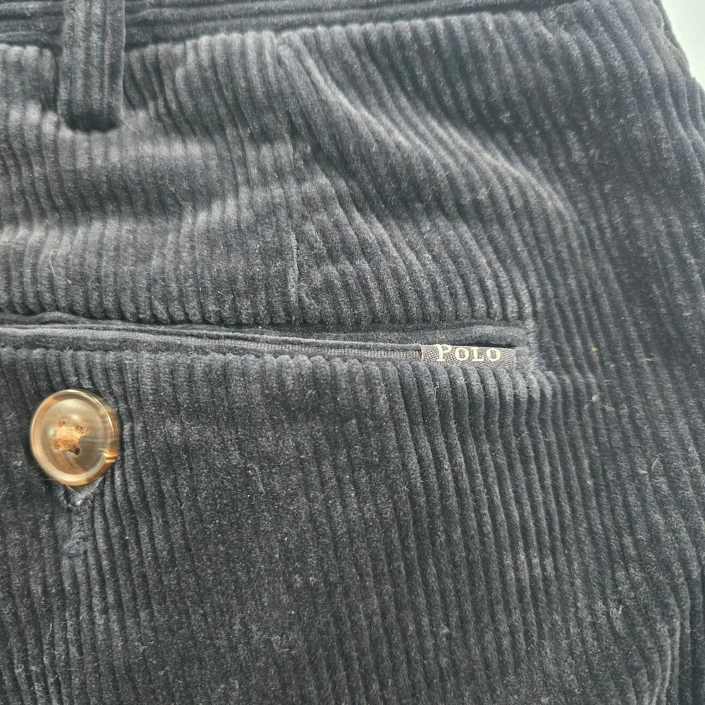 Polo Ralph Lauren Navy Blue Corduroy Pants Stretch Classic Fit Mens 38x30